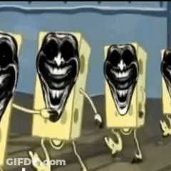 SpongeBob Characters With Black Faces Dancing GIF