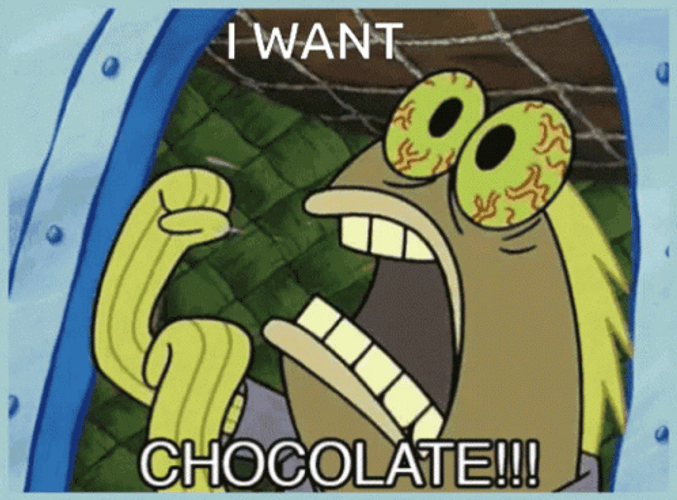 Spongebob Chocolate Guy Craving I Want Chocolate GIF