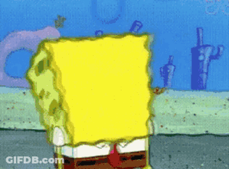 SpongeBob Covering Face With Yellow Block GIF