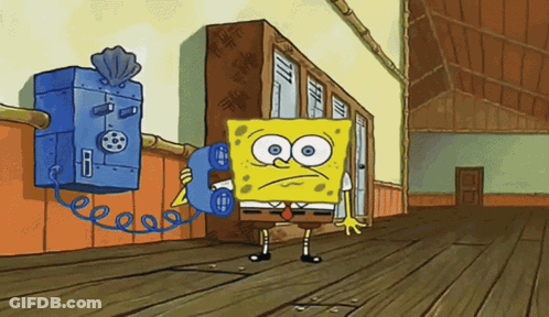 SpongeBob Covering Face With Yellow Block GIF