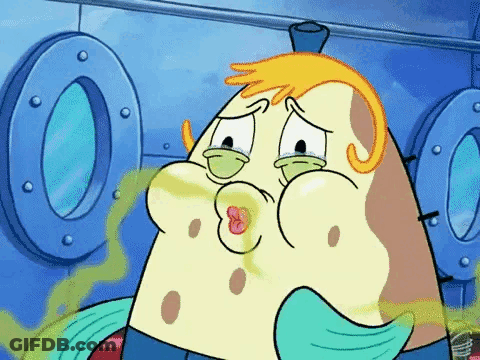 SpongeBob Crying And Smelling Face GIF