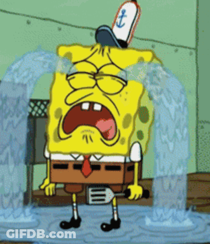 SpongeBob Crying Holding Spatula GIF