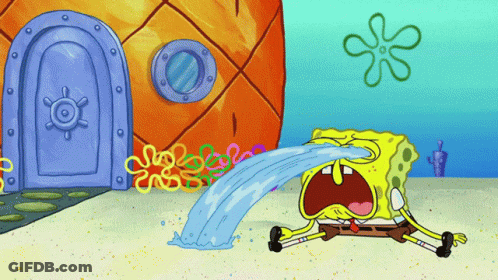 SpongeBob Crying In Front Of House GIF