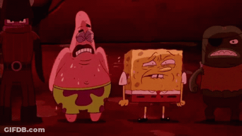 SpongeBob Crying Next To Patrick And Monster GIF