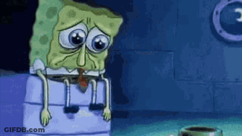 SpongeBob Crying Sitting On Box GIF