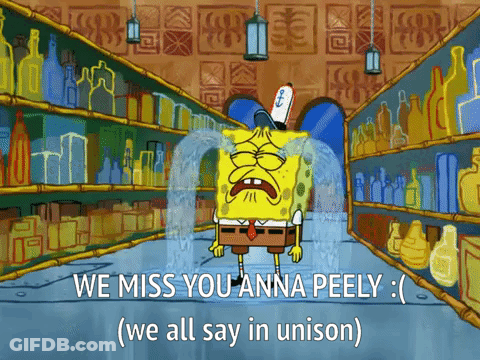 SpongeBob Crying We Miss You Anna Peely GIF
