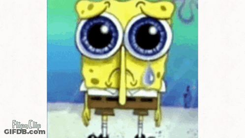 SpongeBob Crying With Tear GIF