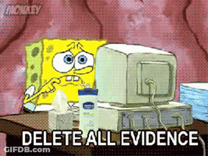 Spongebob Delete All Evidences GIF