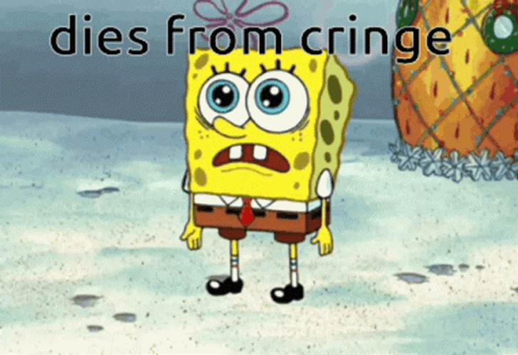 SpongeBob Dies From Cringe GIF