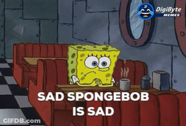 SpongeBob Displaying Sadness Reaction GIF