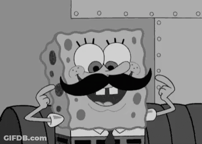 SpongeBob Donning Cute Mustache GIF