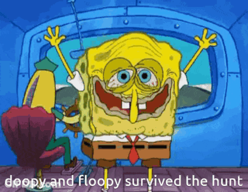 SpongeBob Doopy And Floopy Survived The Hunt GIF