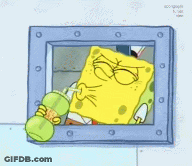 SpongeBob Drinking Through Straw GIF