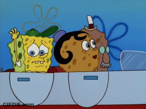 SpongeBob Driving Car With Man And Woman GIF