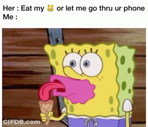 Spongebob Eating Ice Cream With Tongue Out GIF