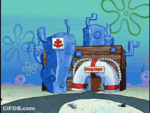 SpongeBob Emergency Room In Sand GIF
