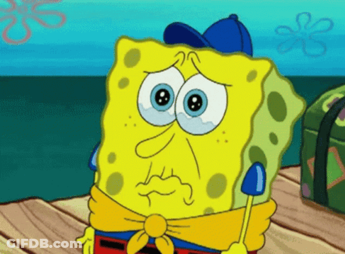 SpongeBob Emotional Holding Back Tears GIF