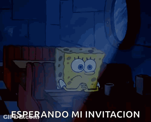 Spongebob Esperando Mi Invitacion GIF