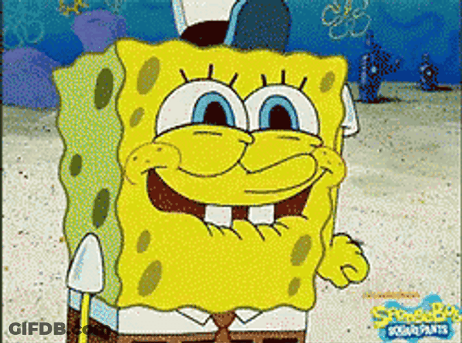 SpongeBob Face Of Excitement GIF