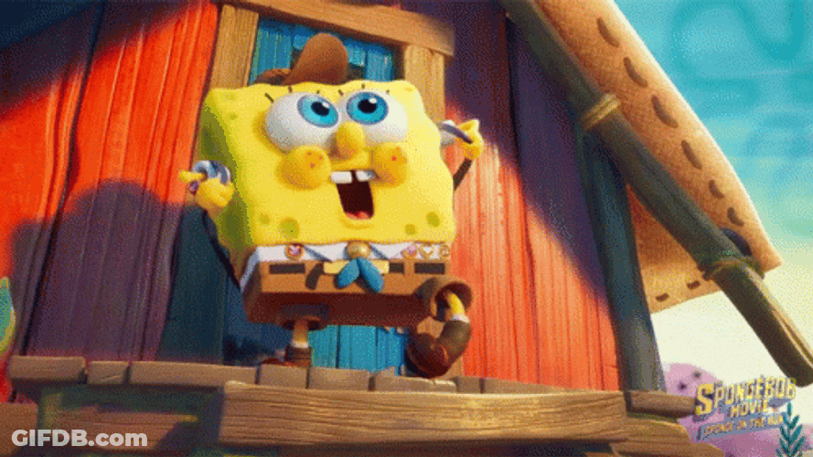 Spongebob Falling Down On Water GIF