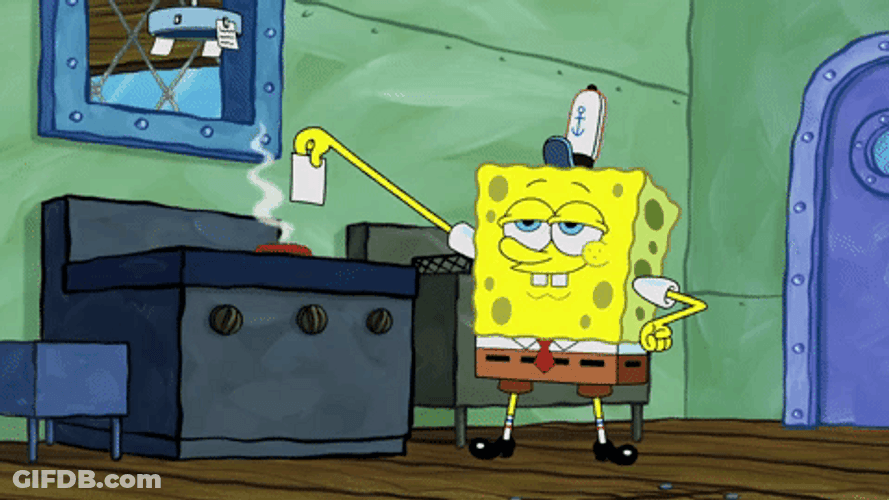 Spongebob Fire Burn Paper GIF