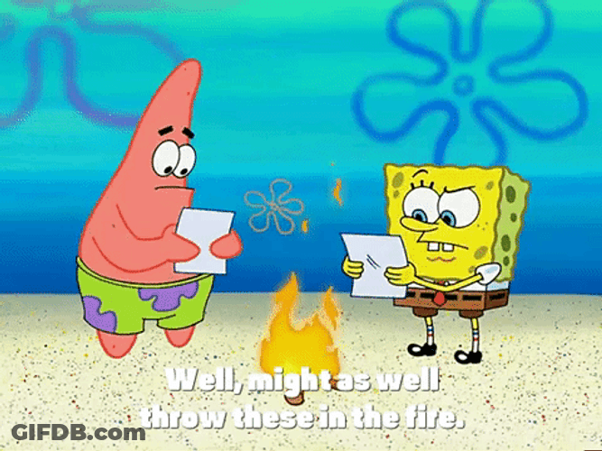 Spongebob Fire Burning Message GIF