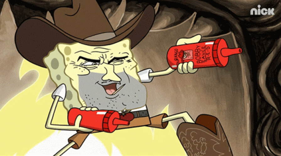 SpongeBob Firing Ketchup GIF