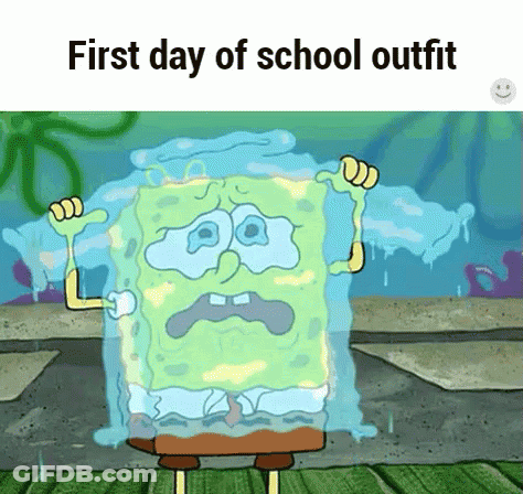 SpongeBob First Day Of School Outfit GIF