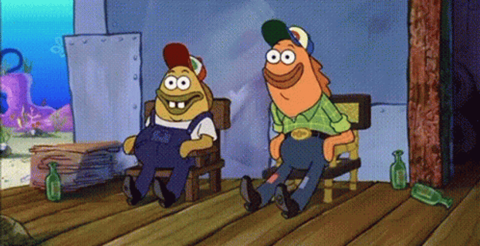 SpongeBob Fish Knee Slap GIF