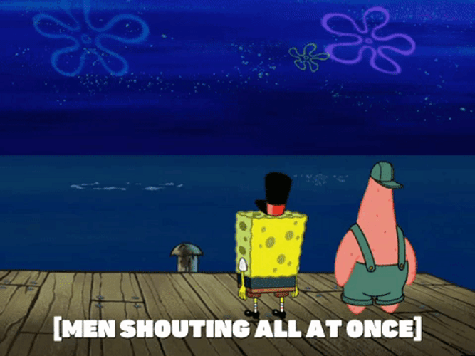 Spongebob Fish Meme Shouting GIF