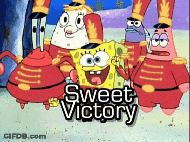 SpongeBob Friends Adorable Victory Dance GIF