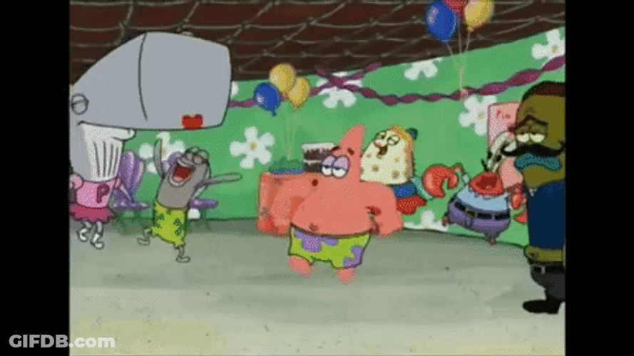 SpongeBob Funny Birthday Party GIF