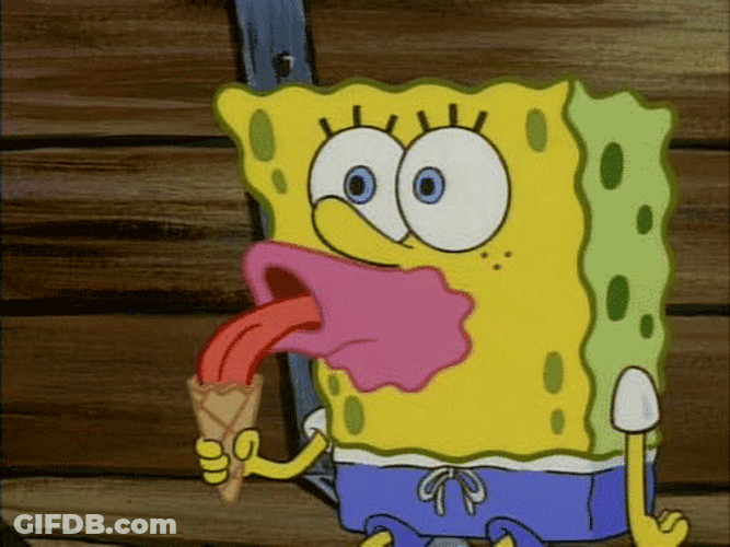 Spongebob Funny Eating Ice Cream GIF