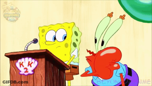 SpongeBob Giving Speech Next To Crab GIF