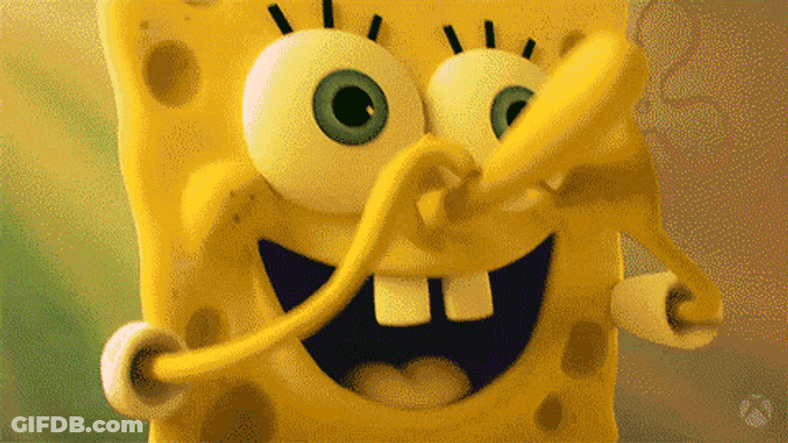 SpongeBob Grin Face GIF
