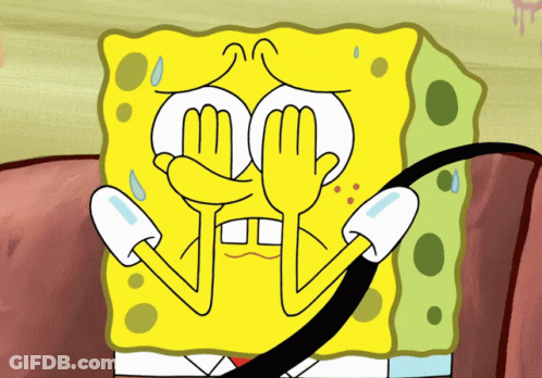 SpongeBob Hands On Face GIF