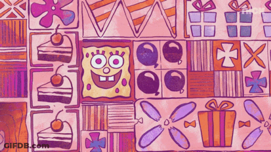Spongebob Happy Birthday Pink GIF