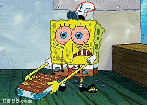 Spongebob Holding Book Saying ABC GIF
