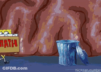 SpongeBob Holding Box Of Math Over Head GIF