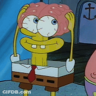 SpongeBob Holding Brain GIF