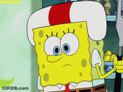 Spongebob Holding Clothespin In Mouth GIF