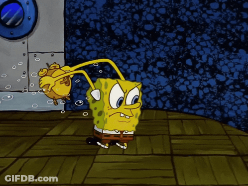 SpongeBob Holding Fish GIF