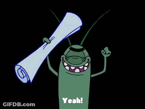SpongeBob Holding Paper Saying Yeah GIF