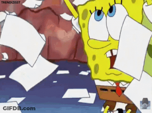Spongebob Holding Papers GIF