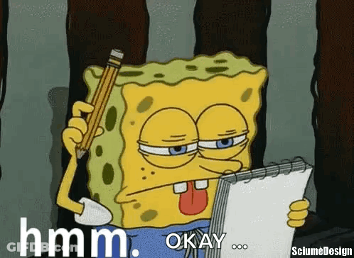 SpongeBob Holding Pencil And Notebook GIF