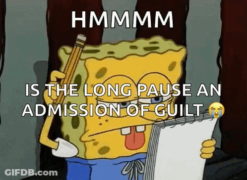 Spongebob Holding Pencil And Paper Saying Hmmm GIF