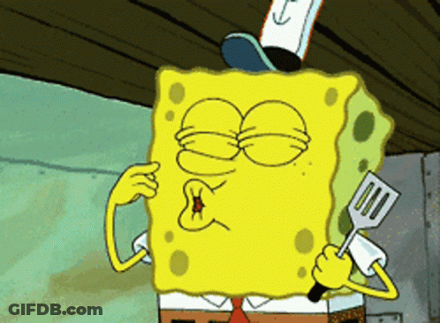 Spongebob Holding Spatula Wearing Hat GIF