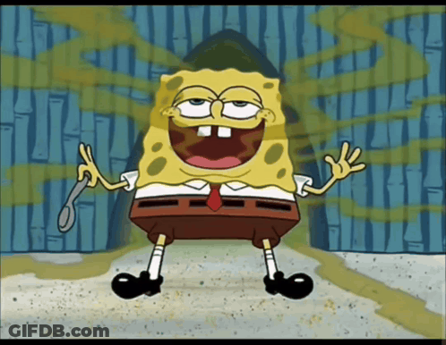 Spongebob Holding Spoon In Mouth GIF