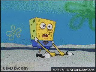 Spongebob Holding Stick With Make GIFs Button GIF