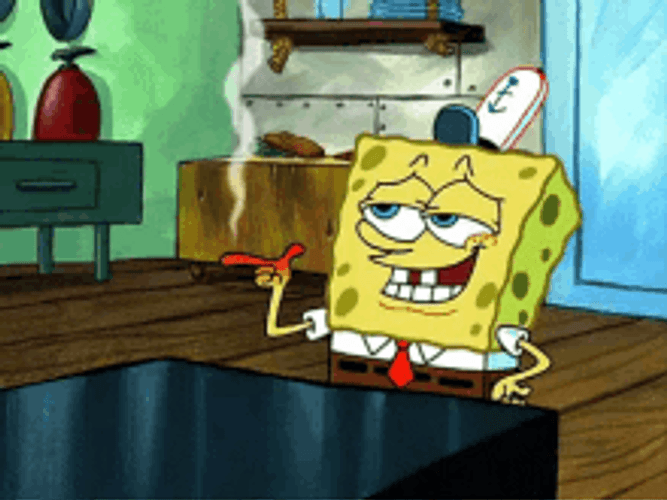 SpongeBob Hot Finger Guns Smoke GIF